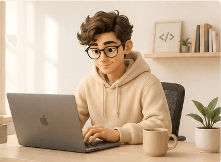3D Developer Avatar at Desk